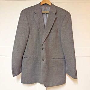 Ralph Ralph Lauren Men's 44 T Gray Tweed 100% Wool‎ 2 Button Coat Jacket Union